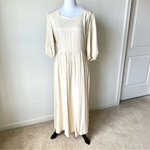 NWT JESSAKAE Fern 3/4 Puff Sleeve Fit And Flare Midi Dress—SZ. XL